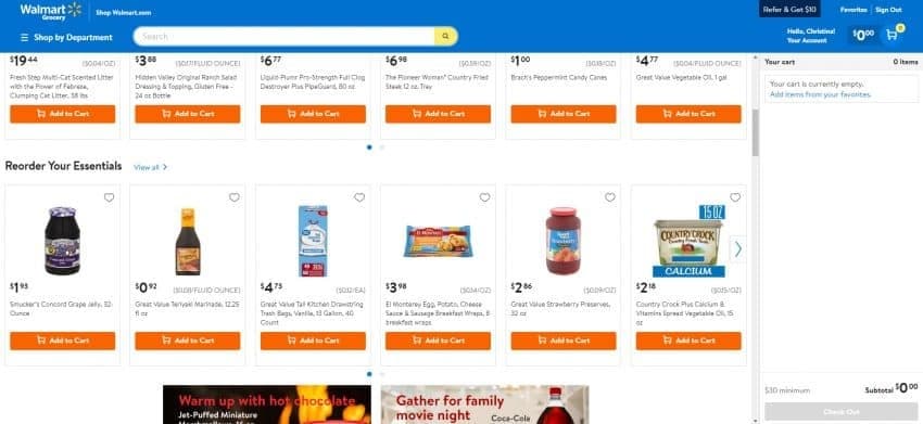 walmart web design